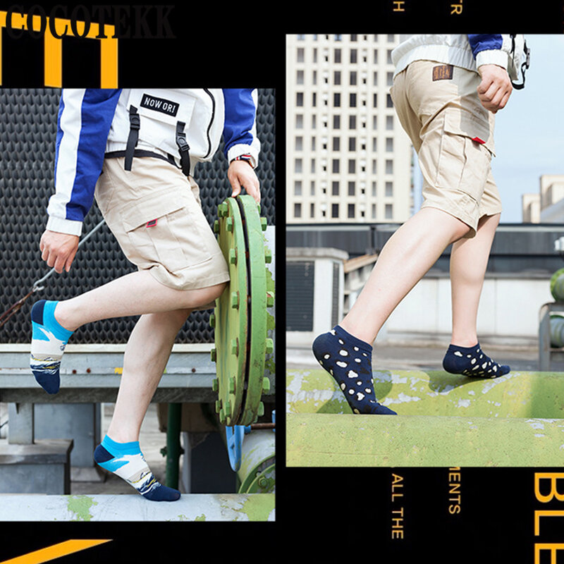 Primavera estate moda donna calzini interesse divertente originalità serie Harajuku caviglia uomo calzini animale frutta coppia calzini felici
