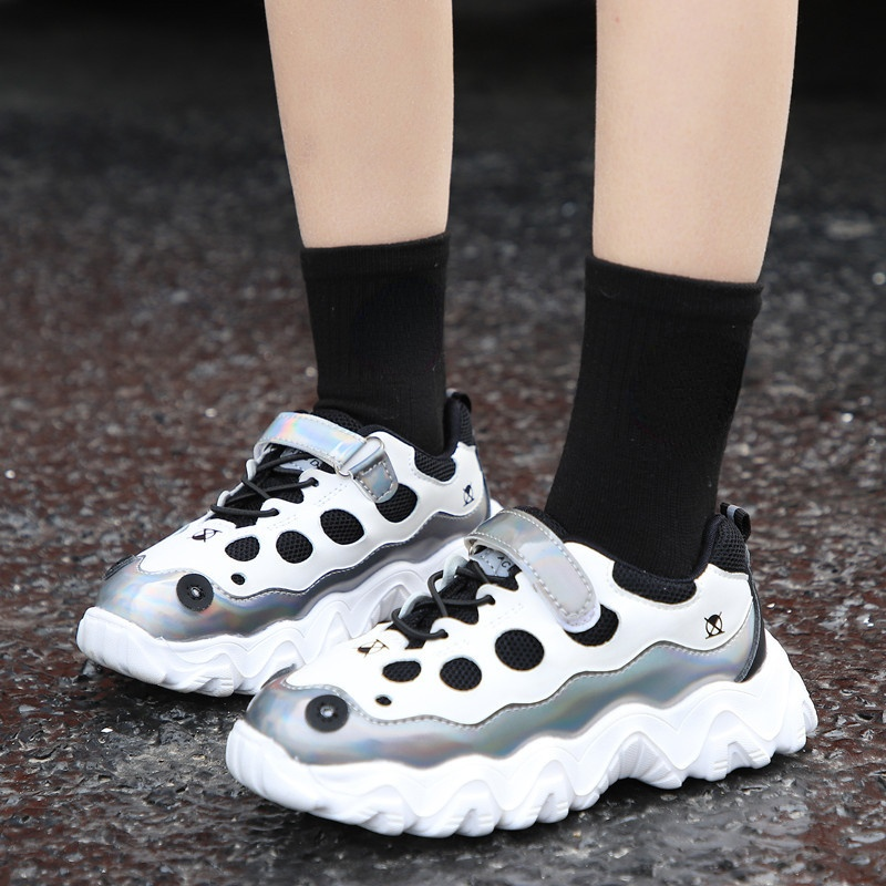 Meninos sapatos esportivos primavera estilo coreano bonito panda versátil macio meninas tênis respirável antiderrapante crianças da forma do plutônio quente