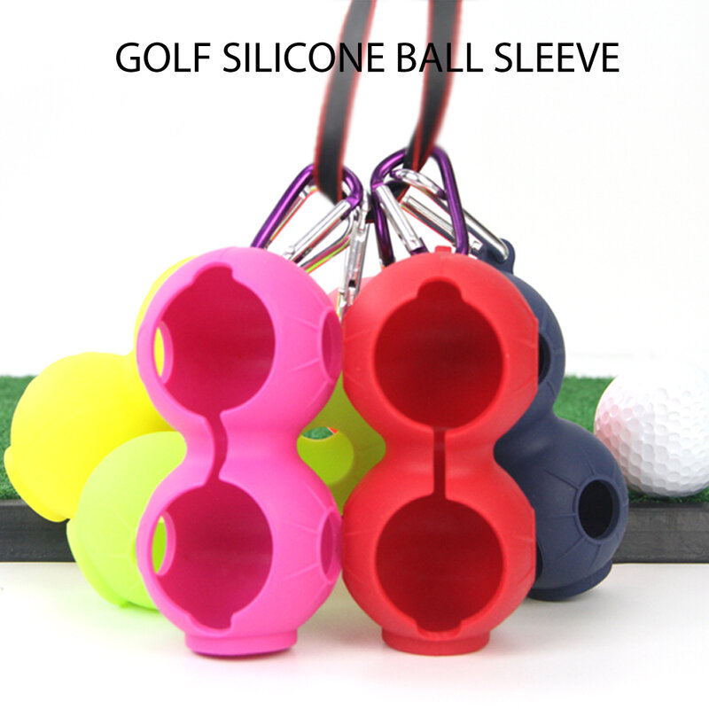 1Pcs Draagbare Golfbal Beschermende Houder Cover Golfbal Siliconen Dubbele Case Cover Golf Training Sport Accessoires 6 Kleuren