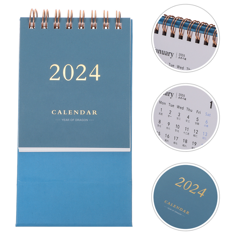 Mini Escritorio de pie de color sólido, calendario de año, suministros escolares de oficina, calendario de año