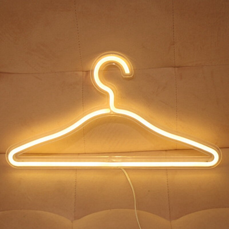 LED Light Clothes Stand USB Powered Hanger Night Lamp For Bedroom Home Wedding Clothing Art Wall Decor