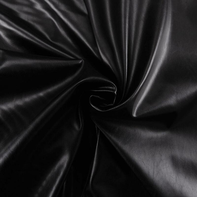تنورات نسائية متوسطة الخصر بطول الكاحل سوداء من الجلد الصناعي ، تنورات نسائية كلاسيكية ، ملابس خروج أنيقة رائعة ، موضة
