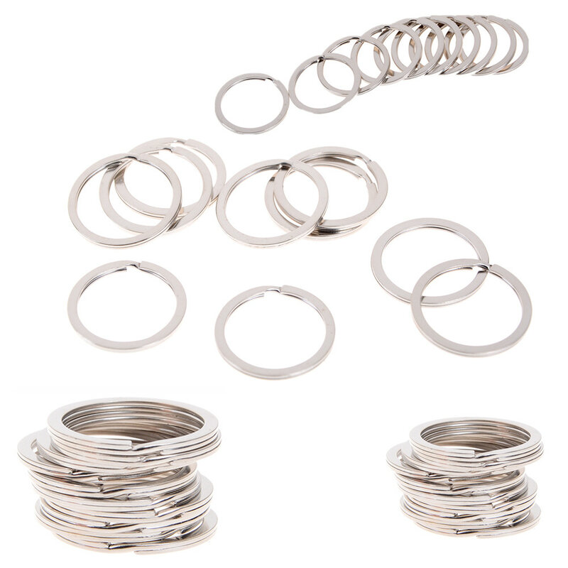 LLavero de Metal con anillos divididos, accesorios para llavero, bolso, BILLETERA, gancho, 10 piezas, 1,5x25mm