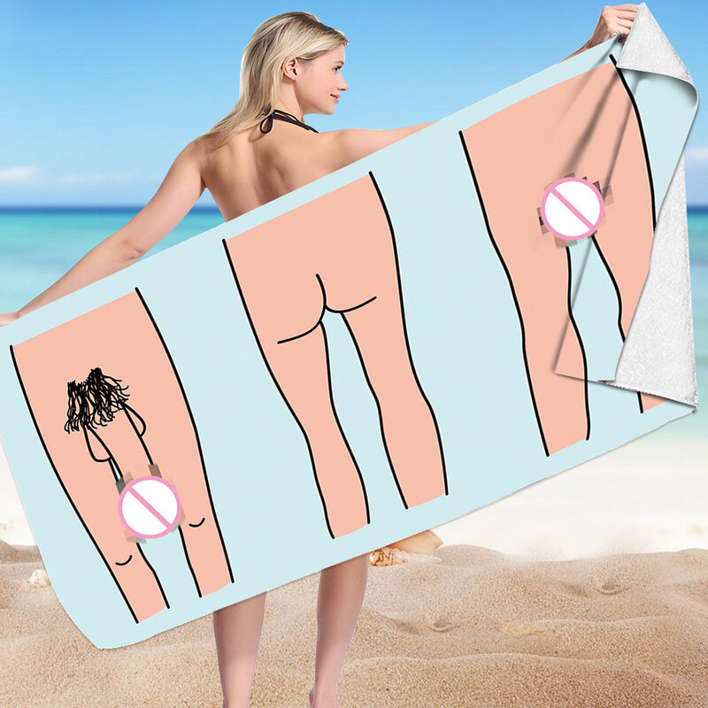 Serviette de plage pour femmes, imprimé humoristique, en microfibre, châle, vacances en bord de mer, natation, loisirs, mode, vêtements de plage, printemps, été, P1