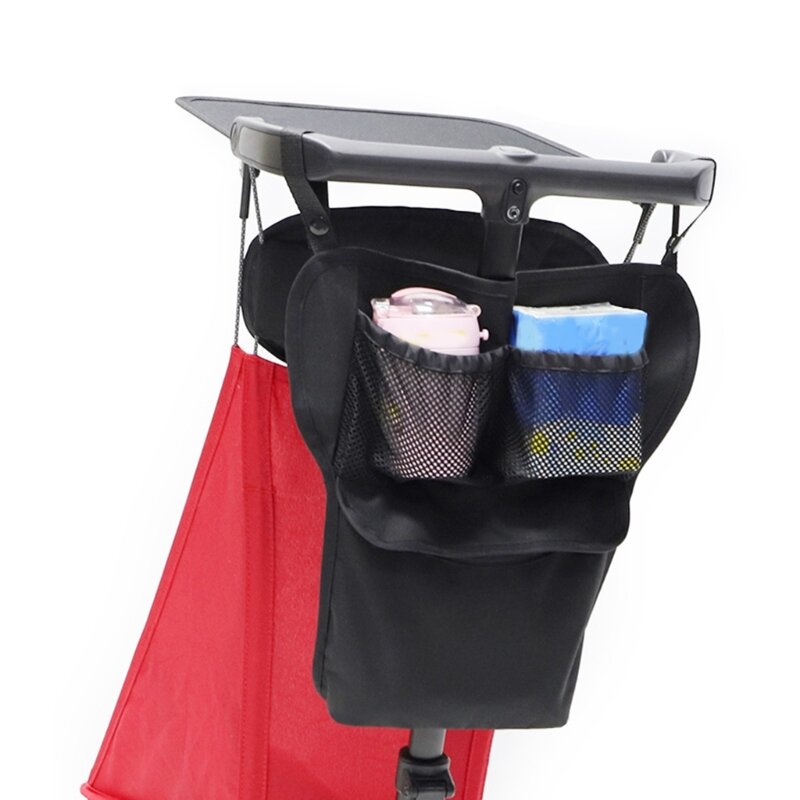 Organizadores suspensão para carrinho bebê funcional, bolsa armazenamento portátil, bolsa fraldas com alça ajustável