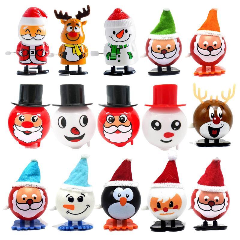 Christmas Wind Up Toys Stocking Stuffers Clockwork Snowman Santa And Elk Portable Santas And Elk Wind Up Stocking Stuffer For