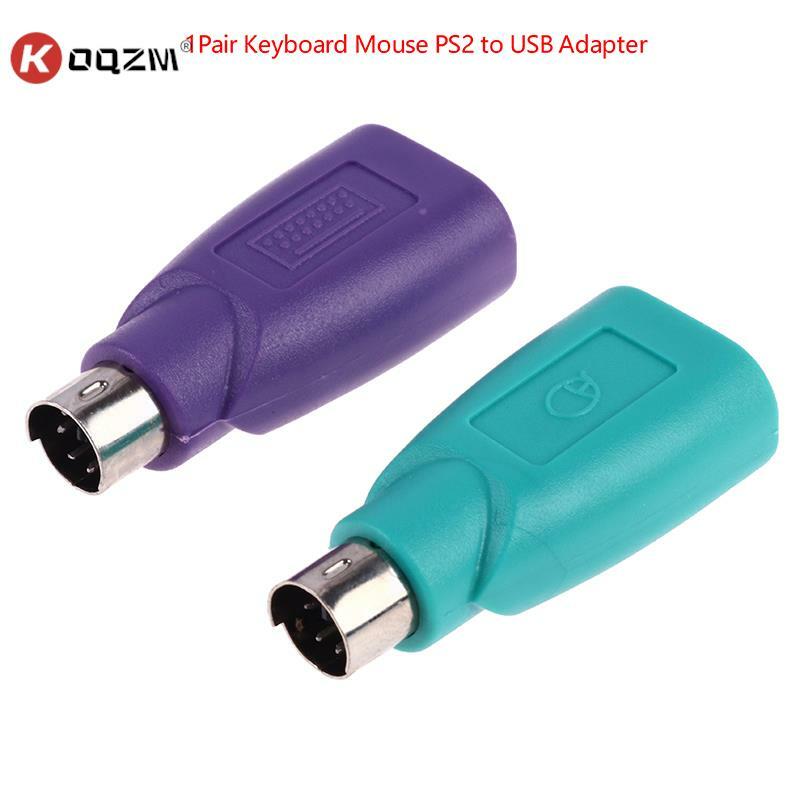 Convertitore da 2 pezzi tastiera Mouse PS2 convertitore adattatore da PS/2 a USB per accessori Mouse tastiera Usb viola + verde