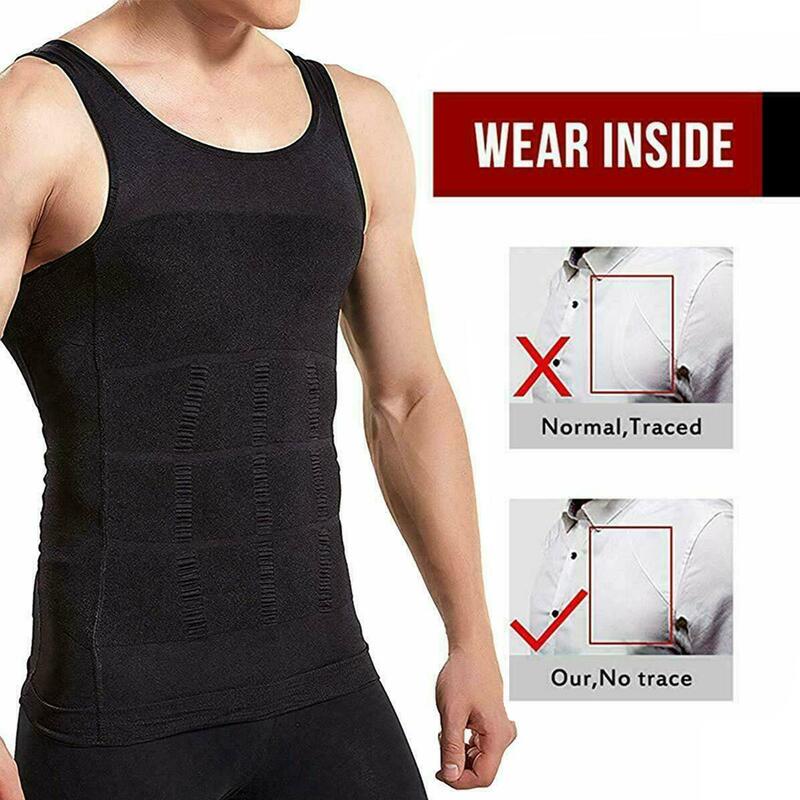 ملابس داخلية للرجال قميص ضيق ضيق الجسم للتخسيس للرجال ملابس داخلية لحرق الدهون مشد للبطن للرجال