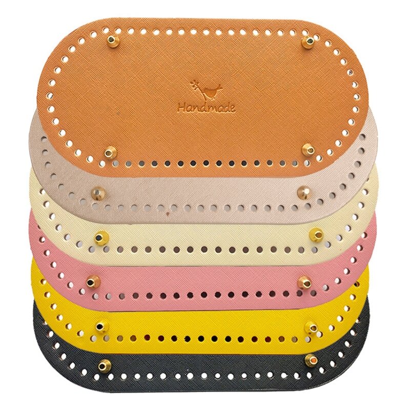 DIY 지갑 핸드백 숄더백 뜨개질을 위한 미리 뚫린 구멍이 있는 가죽 바닥 베이스