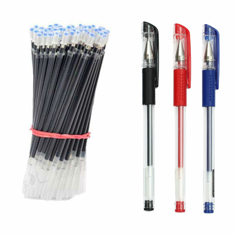 Ensemble de stylos gel de travail pour étudiants, fournitures scolaires, encre noire bleue et rouge, stylo à bille de 0.5mm, papeterie scolaire et de bureau