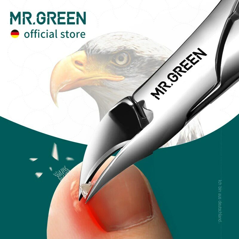 MR.GREEN-cortaúñas para pedicura, herramientas de manicura, antisalpicaduras, paroniquia encarnada, juegos de herramientas de corrección profesional