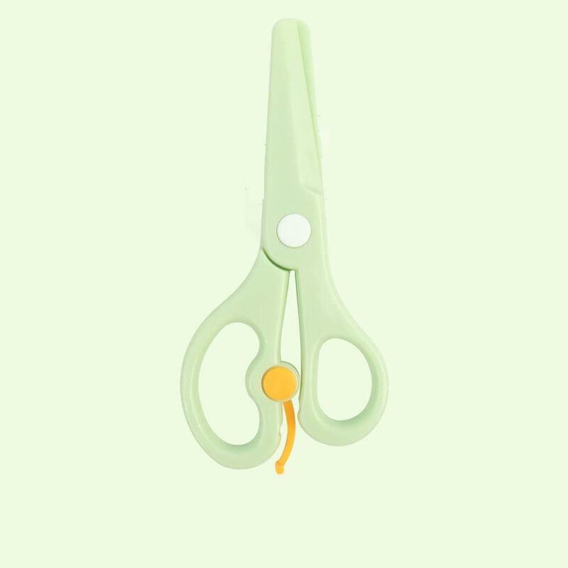 Children's Color Paper Cutter Effortless  All Plastic Small Scissors Round Head Safety Manual Paper Cutting Scissors
