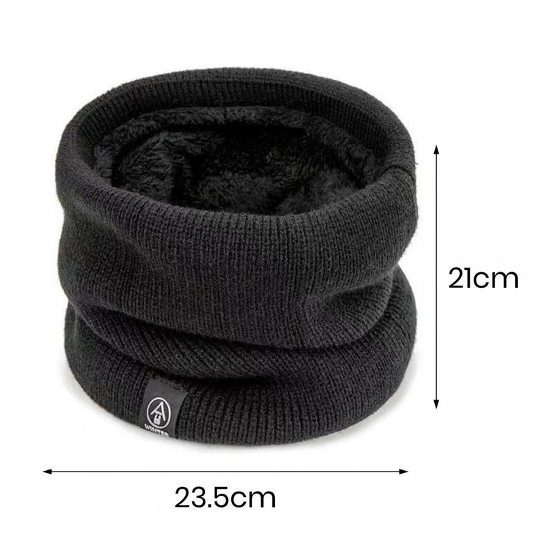 Knitted Neck Warmer Fall Winter Windproof Thick Plush Lining Warm Cold Weather Men Women Outdoor Cycling Neck Protector Scarf