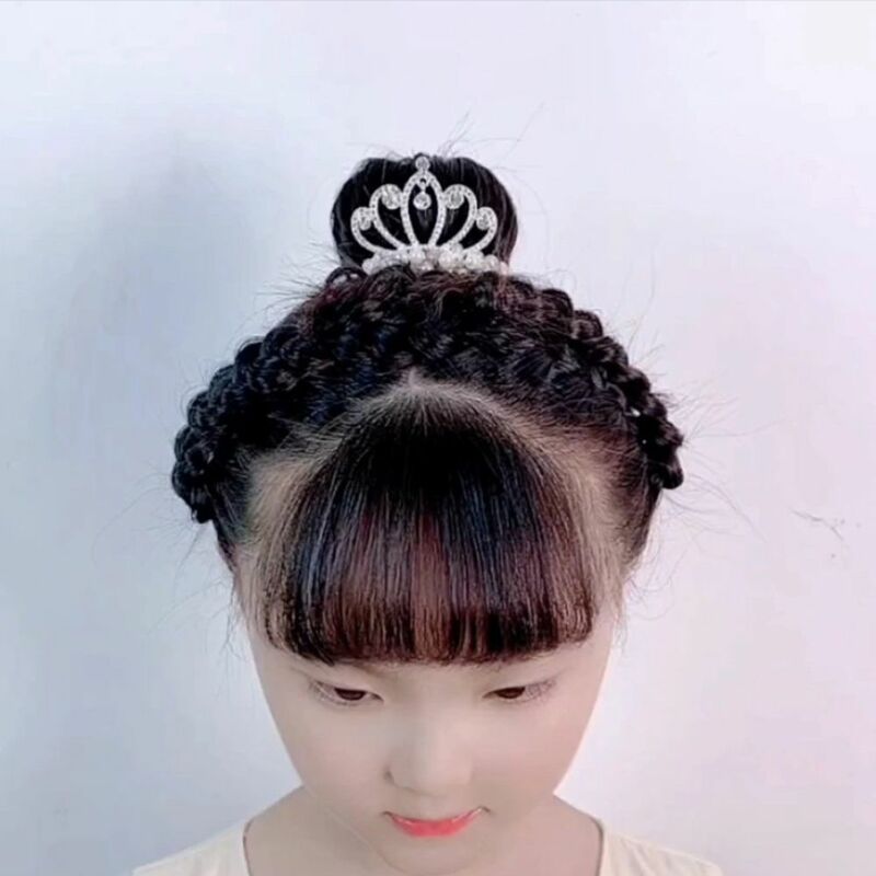 Princesa strass cabelo corda para crianças, estilo coreano, pérola cocar, coroa, headwear, elegante presente japonês