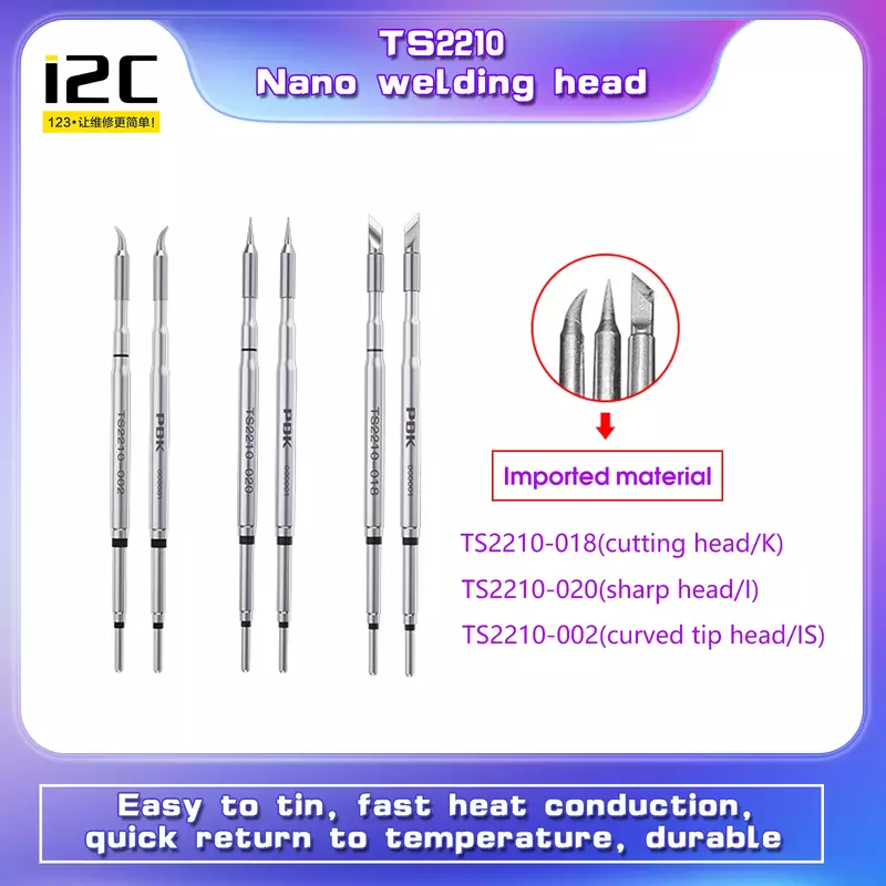 Set di punte per saldatore I2C C210 testa di saldatura per utensili riscaldata interna sostituzione della punta di saldatura senza piombo