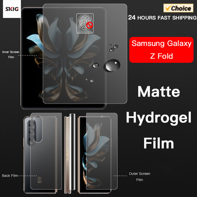 Matte Hydrogel Soft TPU Film For Samsung Galaxy Z Fold 5 4 3 2 5G Internal Inner Outer Hinge Sticker Full Body Screen Protector