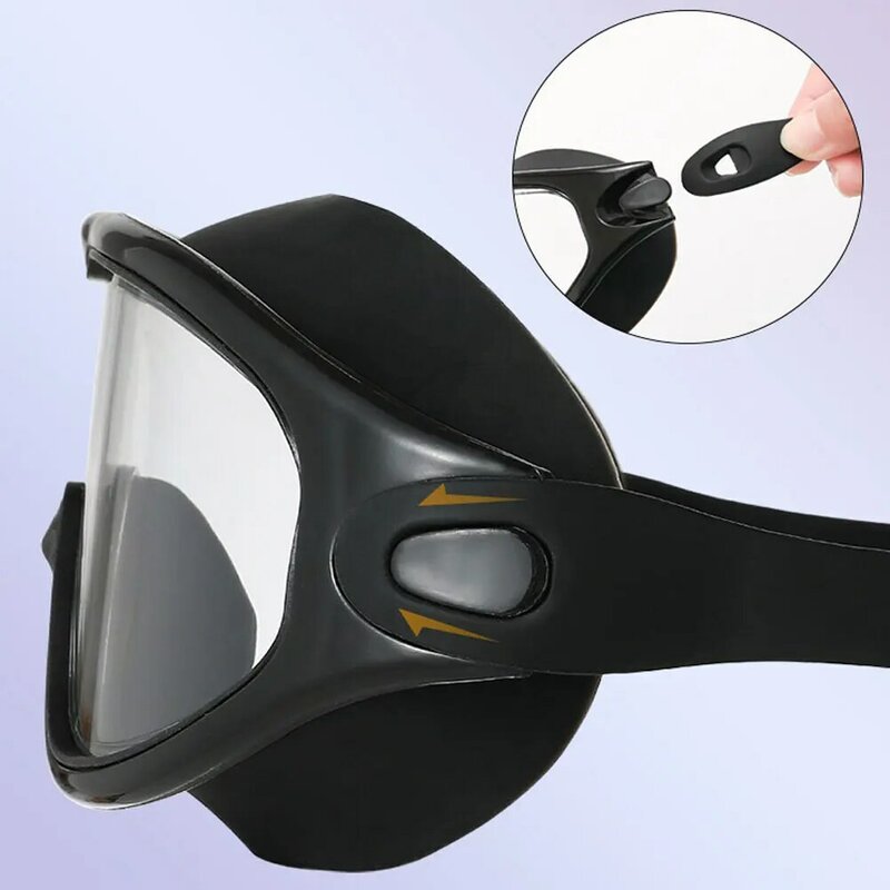 Duże oprawki przeciwmgielne okulary pływackie z zatyczkami do uszu gogle pływackie profesjonalne okulary HD silikonowe okulary Unisex