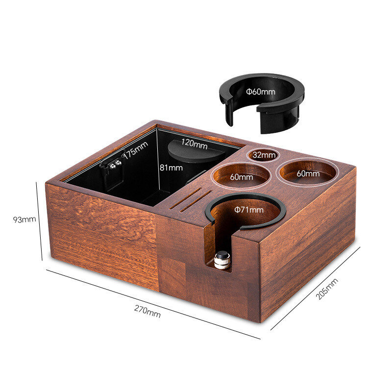 Coffee Tamper Stand com caixa de batida removível, Portafilter Holder, Espresso Maker Tools, Acessório Barista, 51mm, 54mm, 58mm
