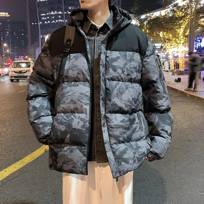 Jaquetas de camuflagem para homens, casaco acolchoado com capuz, quente e espesso, esportes ao ar livre, quebra-vento para inverno, 2023