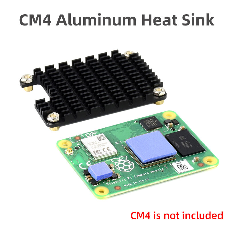 Liga de alumínio heatink para raspberry pi cm4 com silicone dissipação de calor almofada para raspberry pi módulo computar
