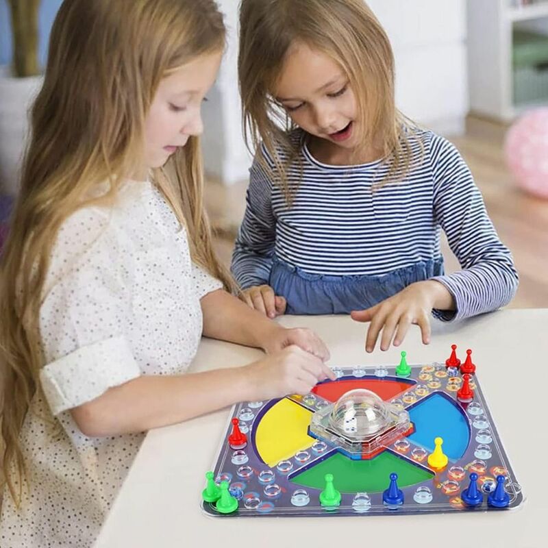 Plastic Frustration Board Game 1-4 Multiple Players Race to Base&Chasing Aeroplane Chess Bright Color Desktop Toys Flying Chess
