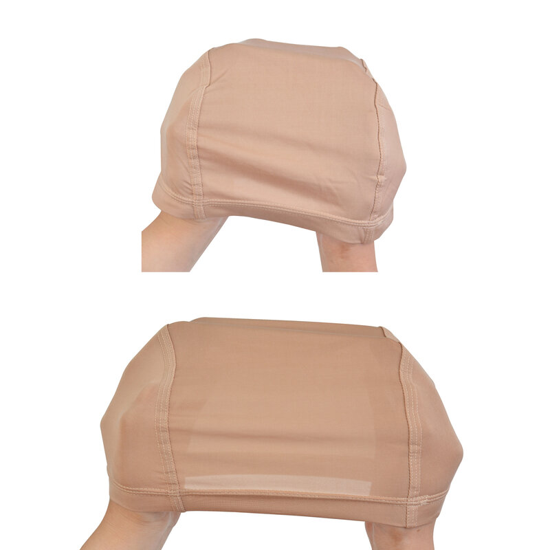 1 Buah Topi Wig Hitam/Krem Topi Wig Dome Elastis untuk Membuat Wig
