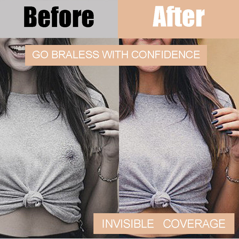 Penutup puting Ultra tipis silikon perekat Pasties payudara wanita lengket Bra tak terlihat stiker Boob pita untuk semua warna kulit