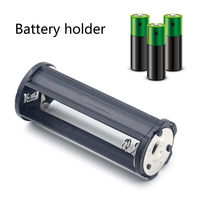 Soporte batería AAA, tubo batería AAA, caja plástico cilíndrica negra, adaptador para