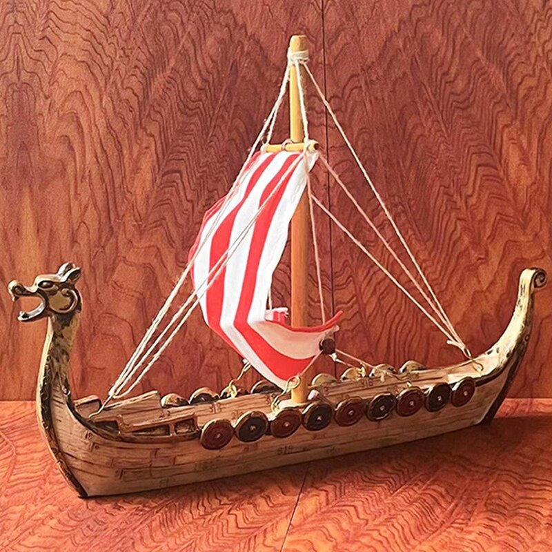 Barca a vela pirata con testa di drago cinese tradizionale da 1 pezzo come mostrato in resina Art Craft Boat