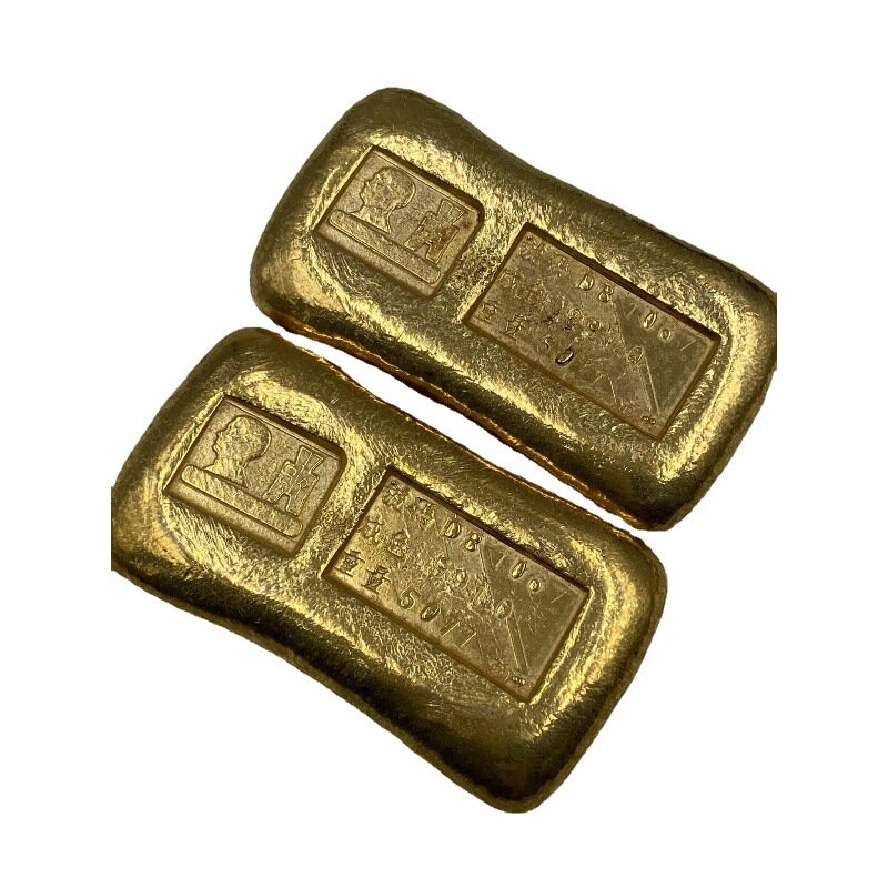 Ingot emas antik murni tembaga emas berlapis emas Ingot emas Ingot emas matahari yat-sen celana koin Ingot emas padat besar bening batangan emas