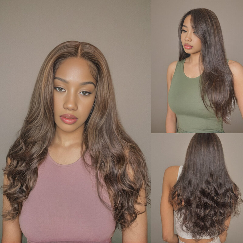 SNQP 70 см коричневые вьющиеся волосы Новый стильный парик для женщин ежедневный Косплей вечерние термостойкий парик из высокотемпературного волокна длинный парик