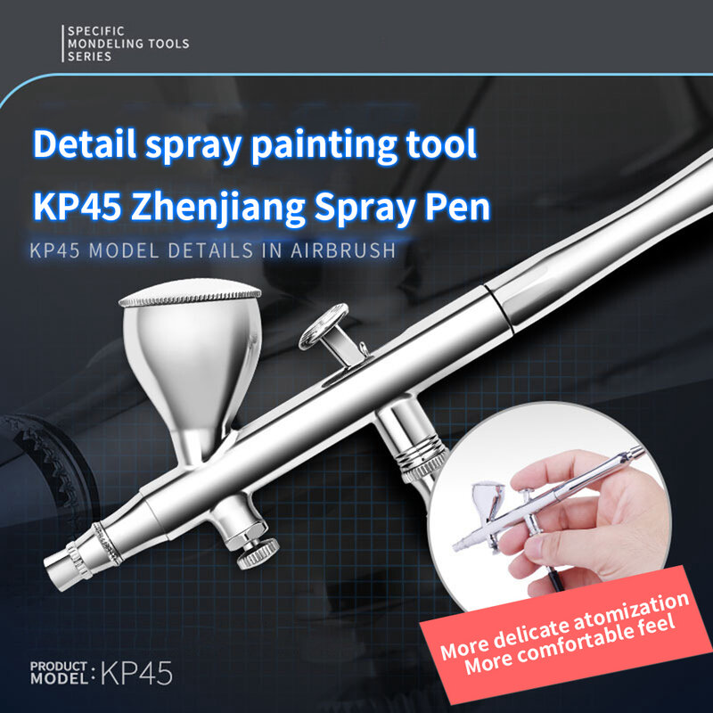 KP-45 0.3mm Dual Action Airbrush Pen w/7cc Gravity Feed Cup Paint Airbrush Kit Spray Pen Model DIY Cake Art Doll Coloring Tool
