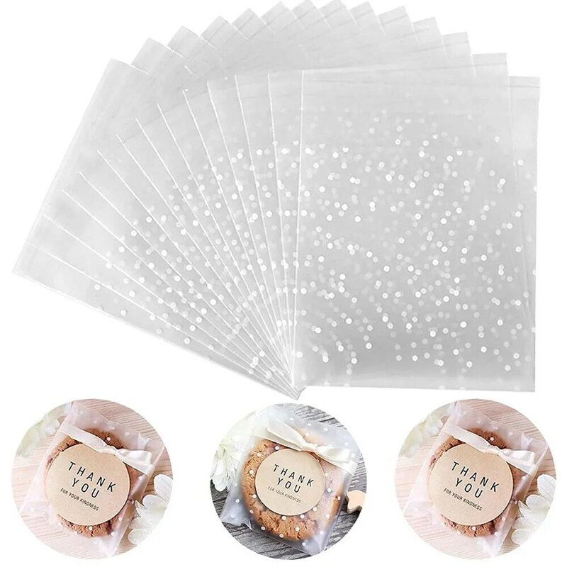 100PCS Plastic Cellophane Bag Sachet For Jewelry Small Businesses Cookies Gift Packaging Storage Organizer Supplies Wholesale
