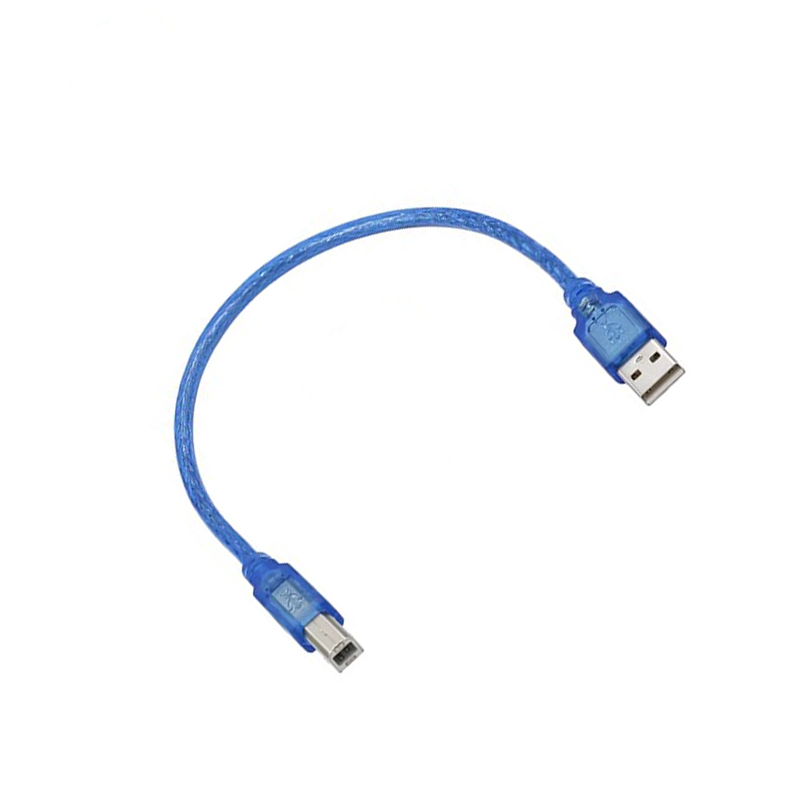 (5ชิ้น/ล็อต) สายข้อมูล USB สายเครื่องพิมพ์สีฟ้าใช้ได้กับ arduno Micro /min/type c/type B