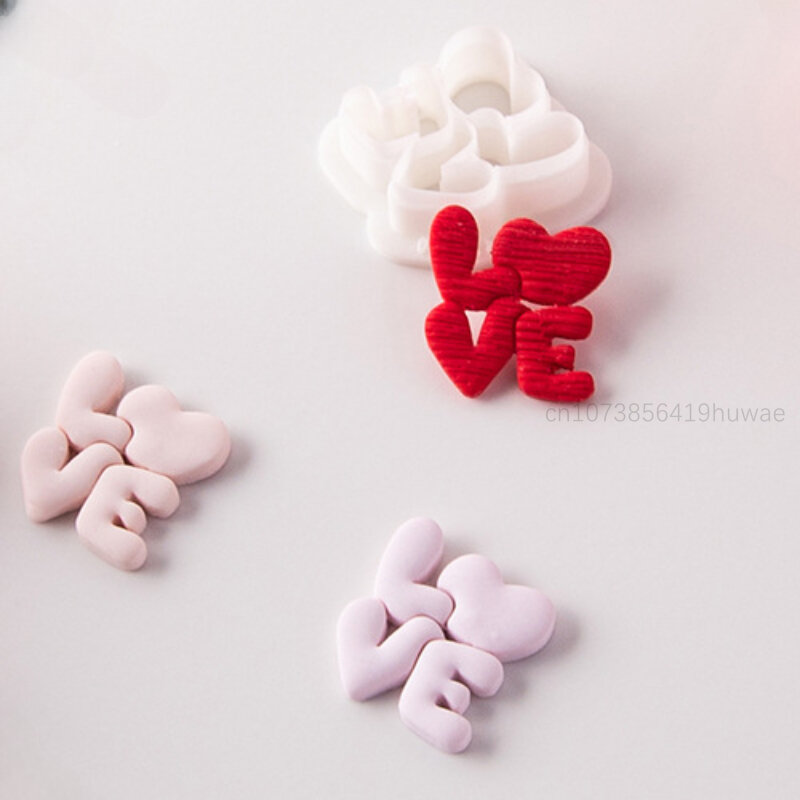 Valentine's Day Series LOVE Polymer Earring Clay Mold Heart Confessions Earring Jewelry Pendant Cutting Die DIY Embossing Tools