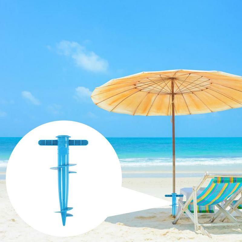 Payung dasar Djustable plastik matahari pantai teras payung pasir tanah memperbaiki jangkar berdiri portabel payung penahan jangkar tanah