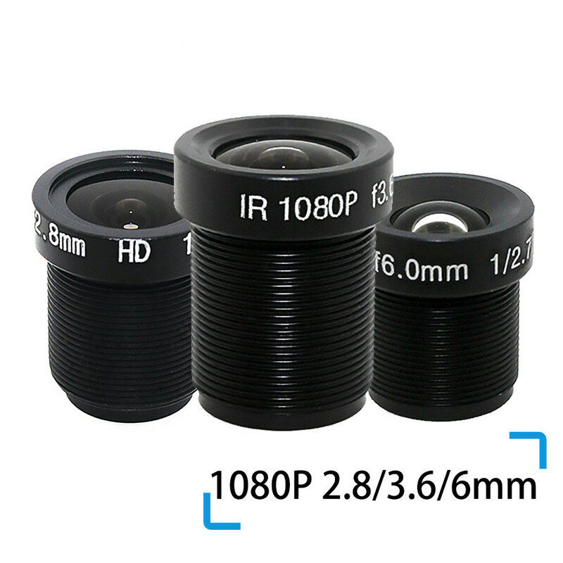 Lensa Kamera Keamanan Lensa CCTV 1080P 2.8/3.6/6Mm Apertur M12 2MP F1.8, 1/2, 5 "Format Gambar Lensa Kamera Pengawasan HD