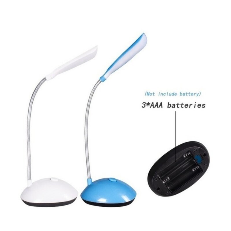휴대용 접이식 LED 책상 램프, 독서 공부 램프, AAA 배터리 전원, 눈 보호, 다채로운 야간 조명