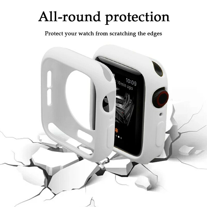 Soft Silicone Case for Apple Watch 45mm 41mm 40mm 44mm 42mm 38mm Bumper Cover Protection Shell for iWatch Series 8 7 6 SE 5 4 3