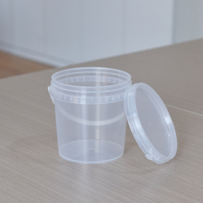 500ML Food Grade Plastic Thicken Bucket Small Clip Stationery Storage Bucket Milk Tea Pickle Takeaway Bucket With Lid Storage