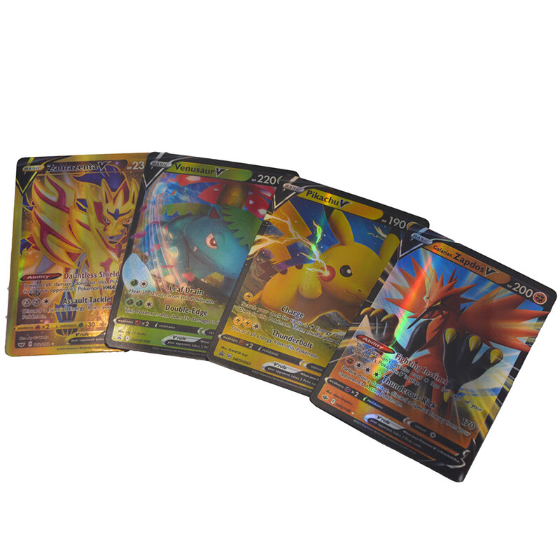 Pokemon Cards English Box Shining 100pcs V Card Display Pokémon Card Playing Game Astros Billantes Battle Carte Trading Toy Gift