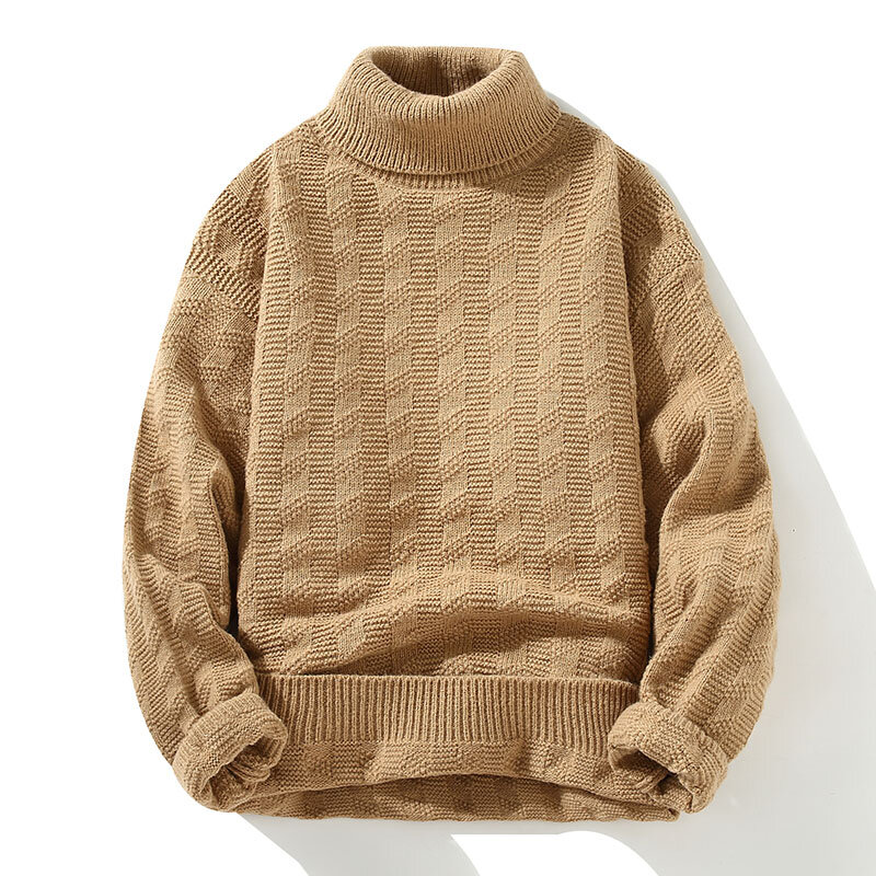 남성용 단색 두꺼운 스웨터, 가을 남성 패션 스웨터, 양모 풀오버 사이즈 M-3XL, 2023 겨울 신상