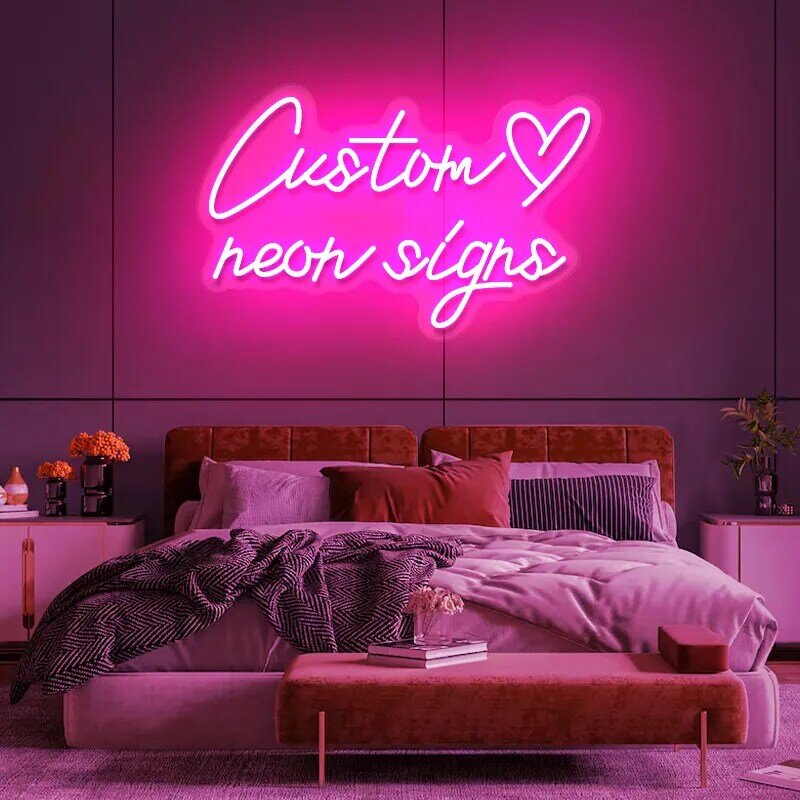 Letrero de neón personalizado con letras LED, decoración de boda, arte de pared, Bar, negocios, diseño de nombre, habitación, tienda, marca, envío directo