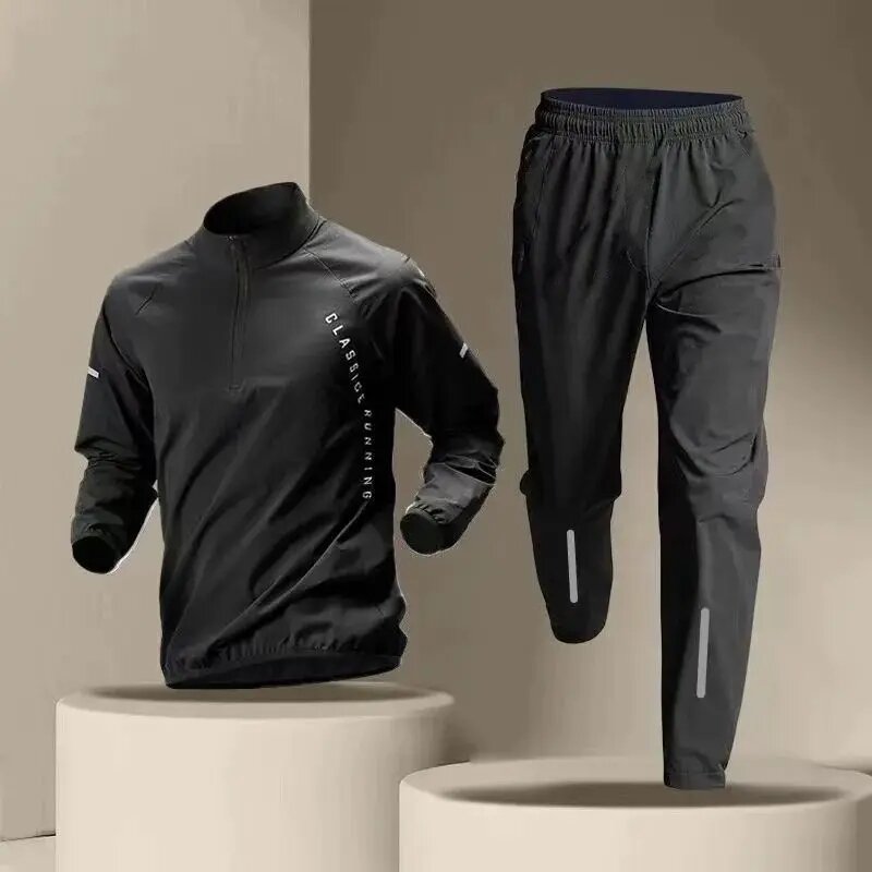 Men Gym Sets Outdoor Sports Tops Pants Trendy Youth Windbreaker Breathable Tracksuits Jogging Training Clothes Wearing 4 Season