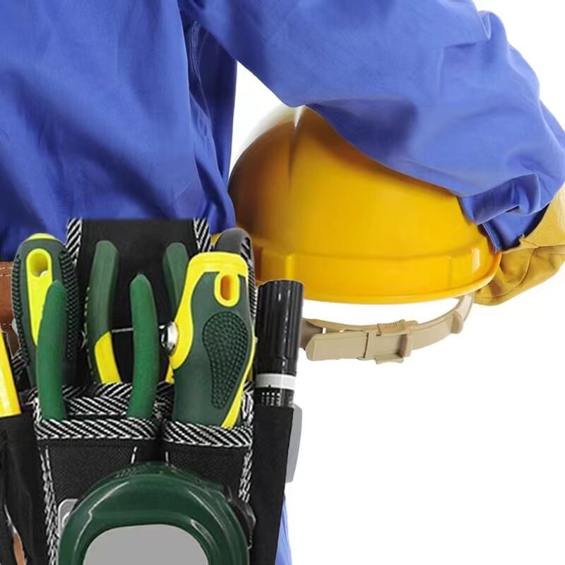 Bolsa de herramientas multifuncional, cinturón de tela de nailon, Kit de soporte para destornillador, bolsillo para electricista, estuche de bolsillo para la cintura