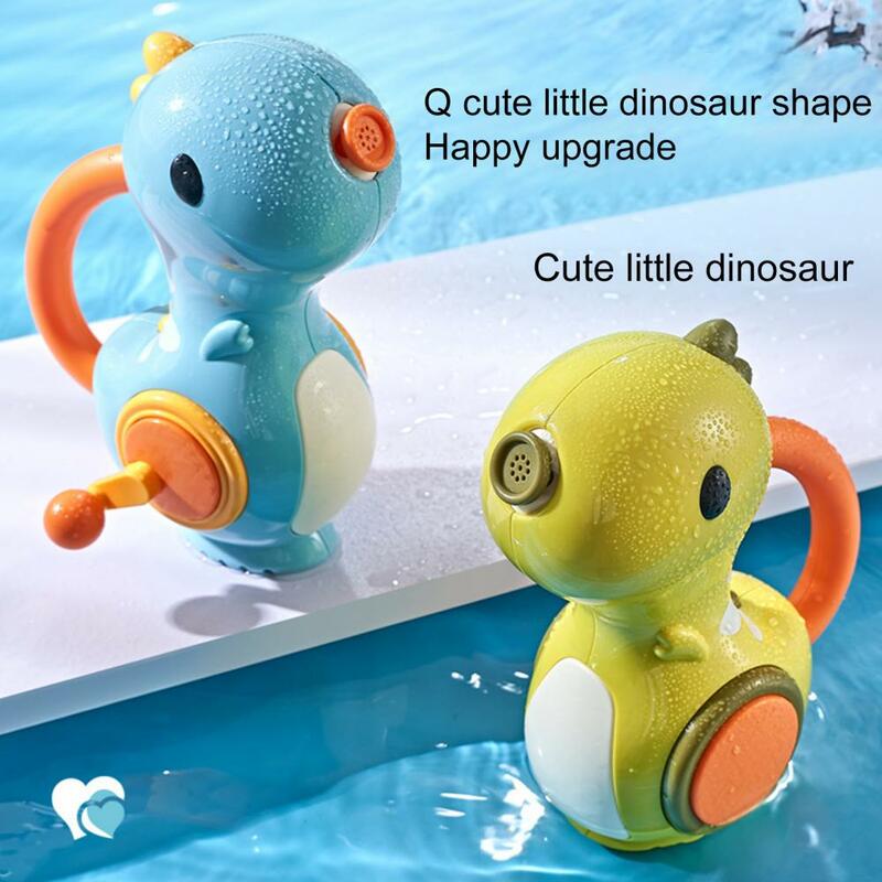 유아용 핸드 크랭크 공룡 목욕 장난감, 물 스프레이, 배터리 없이 재미있는 장난감