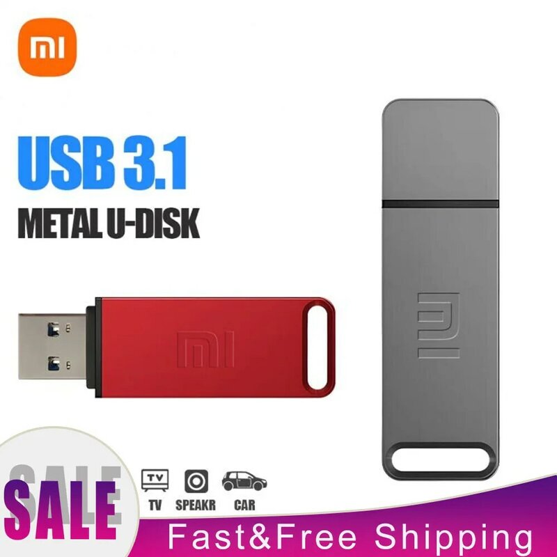 Xiaomi Waterproof Metal Flash Drive, Thumbdrive Pendrive, U Disk Keyrings, Pode ser Fixado Memória USB, 256GB, 512GB, 1TB, 2TB, Novo