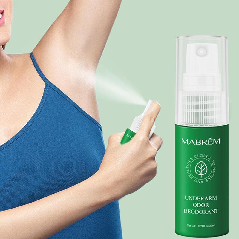 MABREM odore del corpo sudore deodore profumo Spray deodorante per il corpo sudato rimuove Aroma cura della pelle e dura 20ml odore ascella L9Z3
