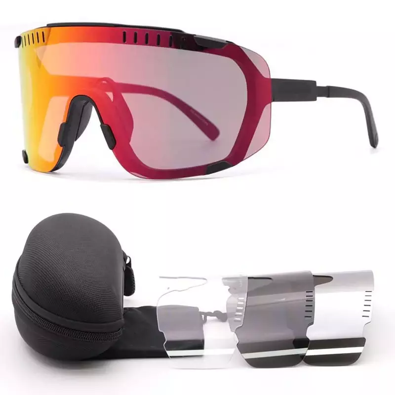DEVOUR-gafas de sol polarizadas originales para hombre y mujer, lentes deportivas para bicicleta de montaña, MTB, 4 lentes