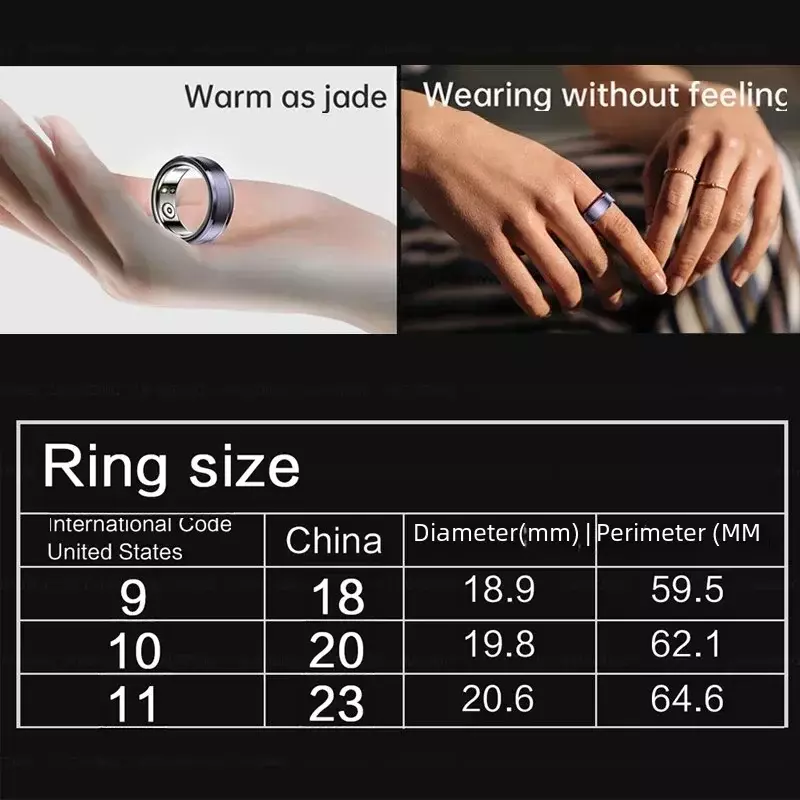 Inteligentny pierścień wielofunkcyjny krok Monitor zdrowia tętno Monitor tlenu i tętna wodoodporny mężczyźni kobiety śpią Fitness ze stali tytanowej